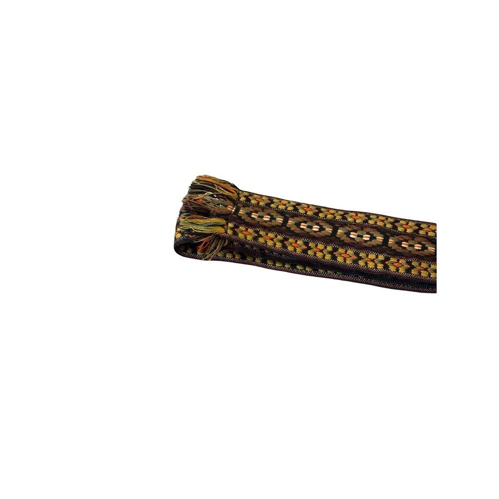 Vintage Style Woven Tapestry D-Ring Belt Boho Geometric Brown Orange One Size - Picture 4 of 6